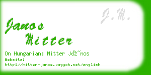 janos mitter business card